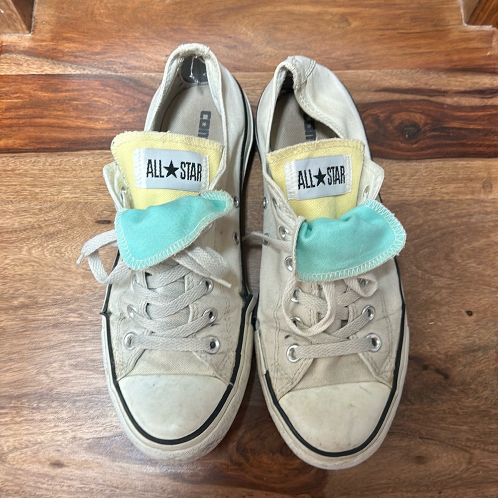 White Layered Tongue Converse